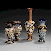 Four Doulton Lambeth Eliza Simmance Stoneware Vases