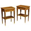 Exceptional Pair of French Ormolu-Mounted Parquetry and Marquetry Side Tables