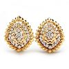 Pair of Retro 14KT Gold and Diamond Ear Clips