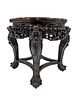 Chinese Carved Wood Marble Top Stand