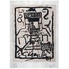 ALBERTO GIRONELLA, from the binder Copilli: corona real, Signed and dated 81, Serigraph on amate paper P/I, 18.8 x 12.2" (48 x 31 cm), Stamp | ALBERTO