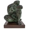 FELIPE CASTAÑEDA, Untitled, Signed and dated 74, Bronze sculpture IV / VII on wooden base, 13.1 x 10.2 x 10.6" (33.5 x 26 x 27 cm) total size | FELIPE
