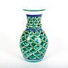 Talavera Castillo Ceramic Vase, Teal and Yellow