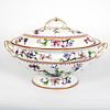 Antique Royal Worcester Hand-Painted Soup Tureen and Lid Set