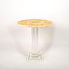 Vintage Marble Coffee Table Top With Lucite Pillar