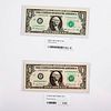 2pc 1963B and 1981 One Dollar Silver Certificate Notes