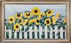Roy Bailey Oil on Canvas "Sunflowers Before a White Picket Fence"