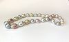 Fine 12.2 x 18mm South Sea and Pink Fresh Water Baroque Pearl Necklace, Gold and Diamond Clasp