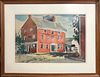 C. Robert Perrin Watercolor on Paper "Customs House" Nantucket