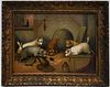 George Armfield  Oil on Canvas "Five Terriers Around a Hole"