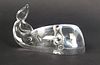 Signed Steuben Clear Crystal Figural Sperm Whale Sculpture