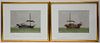Pair of Chinese Export Watercolors "Commercial River Boats", circa 1870