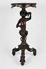 Venetian Rococo Style Carved and Inlaid Wood Blackamoor Stand, 19th Century