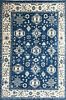 Hand Knotted Wool Blue Peshawar Oriental Carpet