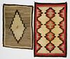 Two 1930s Vintage Navajo Native American Woven Rugs