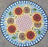 Claire Murray French Sunflower Wreath Hooked Rug