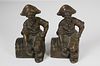 Pair of Antique Solid Bronze Pirate Bookends