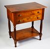 Leonard's Tiger Maple Two Drawer Table, 20th Century