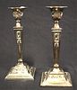 PAIR OF 19th CENTURY SILVER CANDLESTICKS