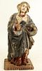 18th CENTURY SPANISH CARVED AND PAINTED MADONNA