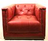 RED LEATHER SWIVEL CLUB CHAIR