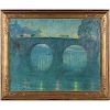 Frank Armington (1876-1941), Pont Royal, Paris (le soir) 