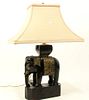 CARVED ELEPHANT TABLE LAMP