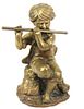 BRONZE BOY PLAYING THE FLUTE