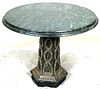 ROUND GREEN MARBLE TOP DINING TABLE