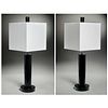 Chic pair Modern lacquer, acrylic table lamps