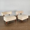 Pair Billy Haines style tufted slipper chairs