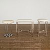 Billy Haines style, (3) chrome vanity stools