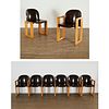 Afra and Tobia Scarpa, (6) 'Dialogo' dining chairs