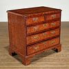 Antique George II style burl chest of drawers