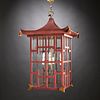 Large Chinoiserie lacquered pagoda-form lantern