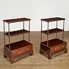 Pair antique Regency style tiered side tables