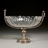 Baccarat silver plate and crystal center bowl