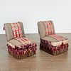 Pair Muriel Brandolini style slipper chairs