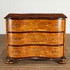 German Baroque marquetry inlaid commode