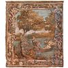 Large antique Continental painted tapestry