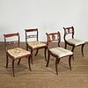 (2) pairs nice English Regency side chairs