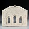 Antique Greek carved white marble lintel