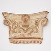 Greco-Roman lime washed terracotta capital