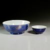(2) Chinese powder blue porcelain bowls