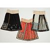 (3) antique Chinese embroidered silk skirts