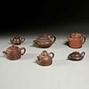 Chinese School, (6) signed Yixing teapots