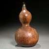 Large Korean dried double gourd vessel