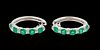 Pico Emerald and Diamond Hoop Earrings