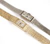 A collection of two gold ladies wristwatches