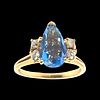 Louis Franklin Blue Topaz and Diamond Ring
